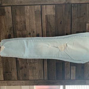 High rise skinny jeans.